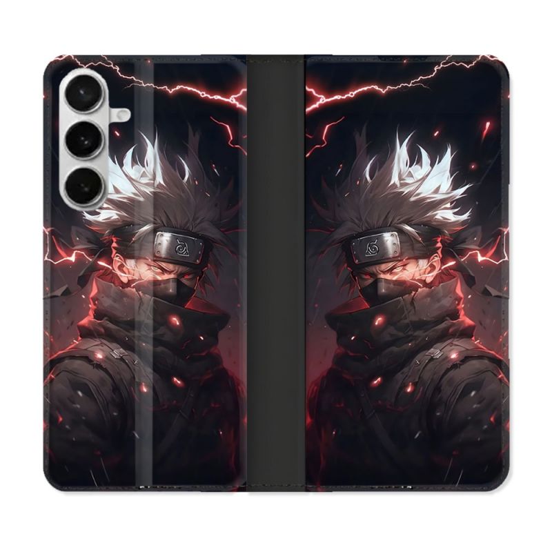 Housse cuir portefeuille Pour Samsung Galaxy S26 Manga Naruto Kakashi Dark