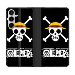 Housse cuir portefeuille Pour Samsung Galaxy S26 Manga One Piece Tete de Mort