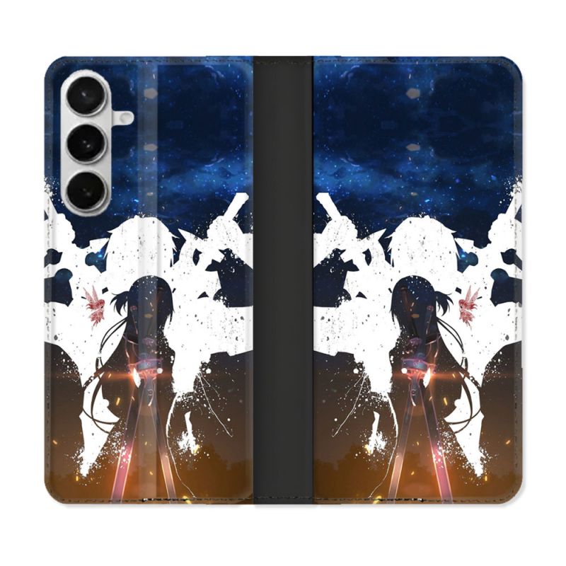 Housse cuir portefeuille Pour Samsung Galaxy S26 Manga SAO sword Art Online Asuna