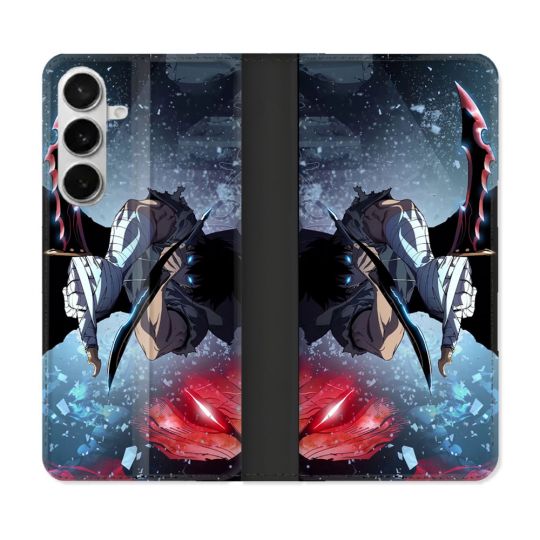 Housse cuir portefeuille Pour Samsung Galaxy S26 Manga Solo Leveling Sung Epee
