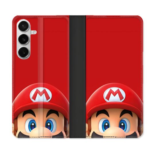Housse cuir portefeuille Pour Samsung Galaxy S26 Mario Rouge