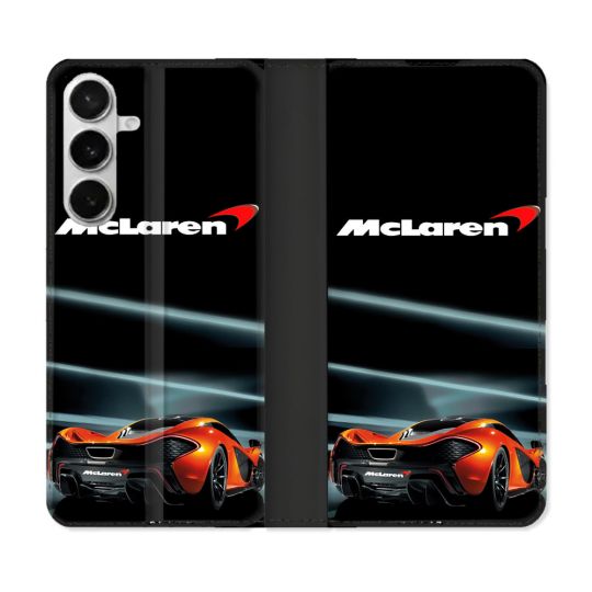 Housse cuir portefeuille Pour Samsung Galaxy S26 Mc Laren