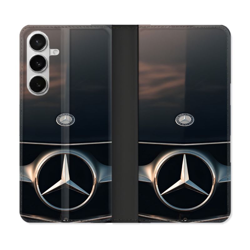 Housse cuir portefeuille Pour Samsung Galaxy S26 Mercedes Calendre