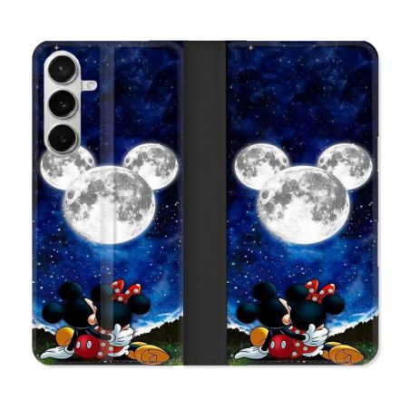 Housse cuir portefeuille Pour Samsung Galaxy S26 Mickey Minnie