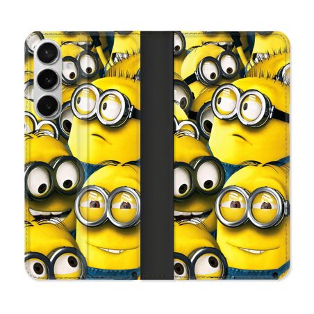 Housse cuir portefeuille Pour Samsung Galaxy S26 Minions Groupe