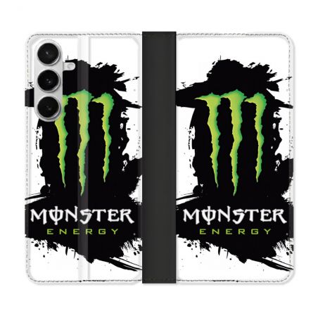 Housse cuir portefeuille Pour Samsung Galaxy S26 Monster Energy Tache