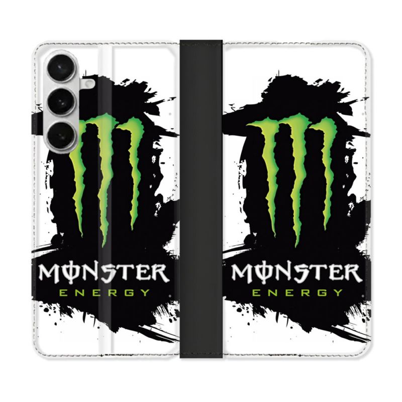 Housse cuir portefeuille Pour Samsung Galaxy S26 Monster Energy Tache