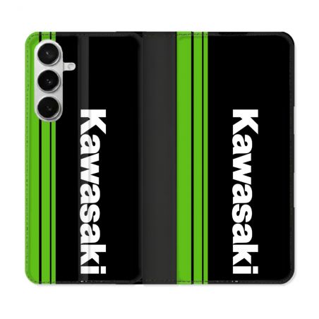 Housse cuir portefeuille Pour Samsung Galaxy S26 Moto Kawasaki
