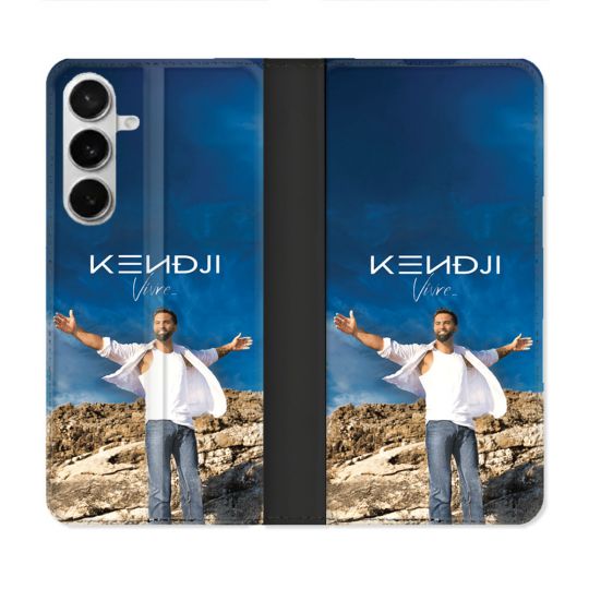 Housse cuir portefeuille Pour Samsung Galaxy S26 Musique Kendji
