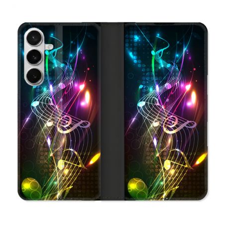Housse cuir portefeuille Pour Samsung Galaxy S26 Musique Partition Multicolore