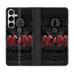 Housse cuir portefeuille Pour Samsung Galaxy S26 Musique Rock ACDC Rouge