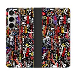Housse cuir portefeuille Pour Samsung Galaxy S26 Musique Rock Groupe