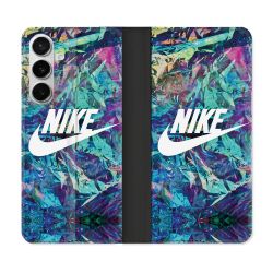 Housse cuir portefeuille Pour Samsung Galaxy S26 Nike Turquoise