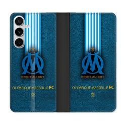 Housse cuir portefeuille Pour Samsung Galaxy S26 Olympique Marseille OM Bande