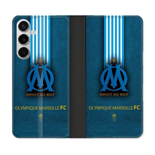 Housse cuir portefeuille Pour Samsung Galaxy S26 Olympique Marseille OM Bande