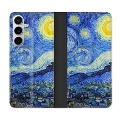 Housse cuir portefeuille Pour Samsung Galaxy S26 Peinture La nuit étoilée