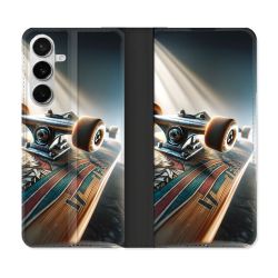 Housse cuir portefeuille Pour Samsung Galaxy S26 Planche Skate