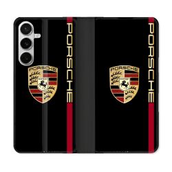Housse cuir portefeuille Pour Samsung Galaxy S26 Porsche Line
