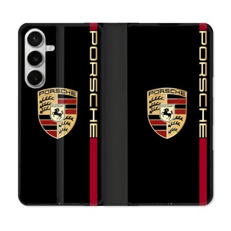 Housse cuir portefeuille Pour Samsung Galaxy S26 Porsche Line