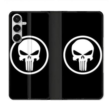Housse cuir portefeuille Pour Samsung Galaxy S26 Punisher