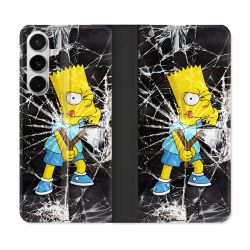 Housse cuir portefeuille Pour Samsung Galaxy S26 Simpson Bart