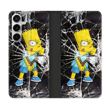 Housse cuir portefeuille Pour Samsung Galaxy S26 Simpson Bart