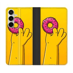 Housse cuir portefeuille Pour Samsung Galaxy S26 Simpson Donuts