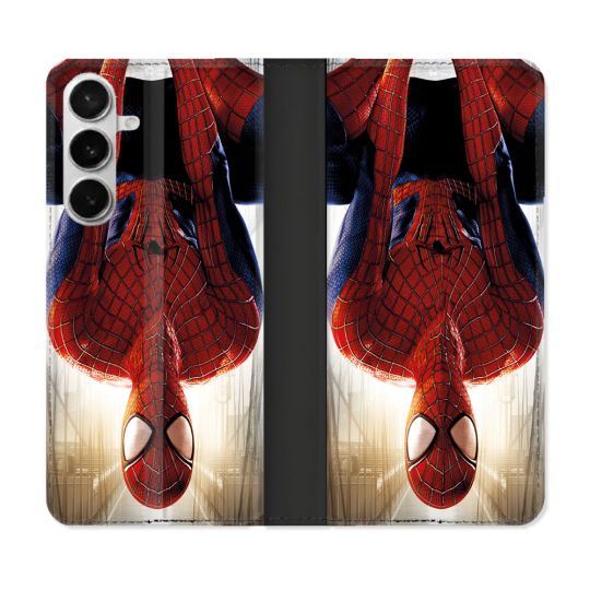 Housse cuir portefeuille Pour Samsung Galaxy S26 Spiderman Invers