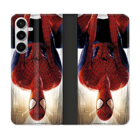 Housse cuir portefeuille Pour Samsung Galaxy S26 Spiderman Invers
