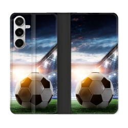 Housse cuir portefeuille Pour Samsung Galaxy S26 Sport Football Stade