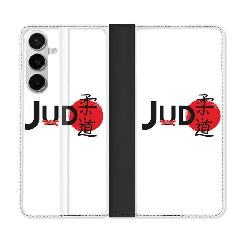 Housse cuir portefeuille Pour Samsung Galaxy S26 Sport Judo Logo
