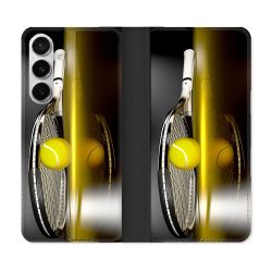 Housse cuir portefeuille Pour Samsung Galaxy S26 Sport Tennis Reflet