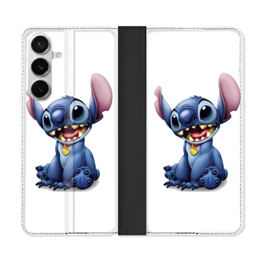 Housse cuir portefeuille Pour Samsung Galaxy S26 Stitch Blanc