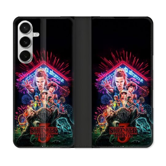 Housse cuir portefeuille Pour Samsung Galaxy S26 Stranger Things Affiche 3