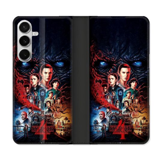 Housse cuir portefeuille Pour Samsung Galaxy S26 Stranger Things Affiche 4