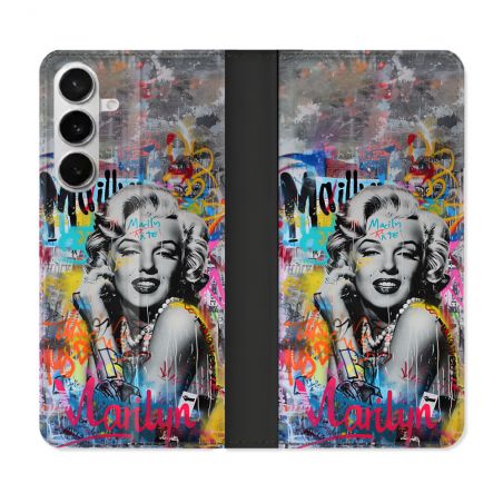 Housse cuir portefeuille Pour Samsung Galaxy S26 Street Art Maryline Monroe