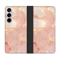 Housse cuir portefeuille Pour Samsung Galaxy S26 Texture Marbre Rose
