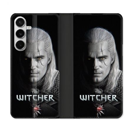 Housse cuir portefeuille Pour Samsung Galaxy S26 The Witcher Noir
