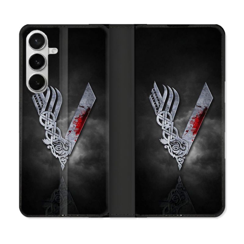 Housse cuir portefeuille Pour Samsung Galaxy S26 Viking