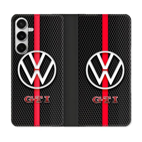 Housse cuir portefeuille Pour Samsung Galaxy S26 Volkwagen Line
