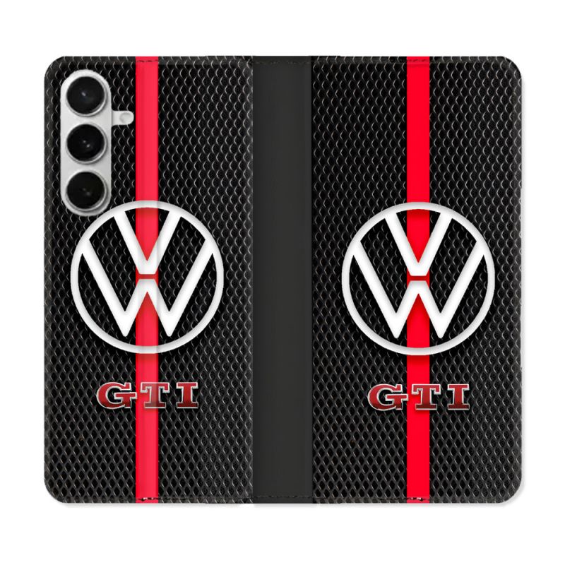 Housse cuir portefeuille Pour Samsung Galaxy S26 Volkwagen Line