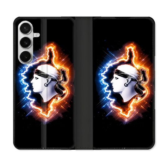 Housse cuir portefeuille Pour Samsung Galaxy S26 Voyage Corse Brillante