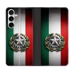Housse cuir portefeuille Pour Samsung Galaxy S26 Voyage Drapeau Italie