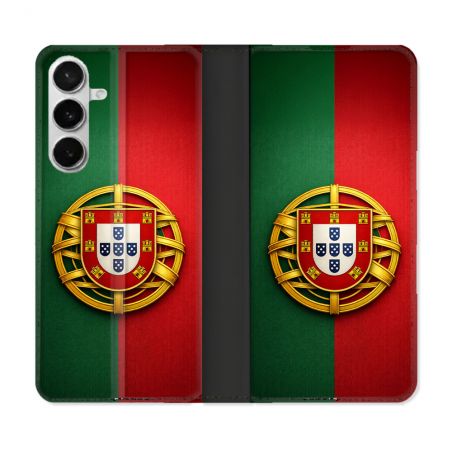 Housse cuir portefeuille Pour Samsung Galaxy S26 Voyage Drapeau Portugal
