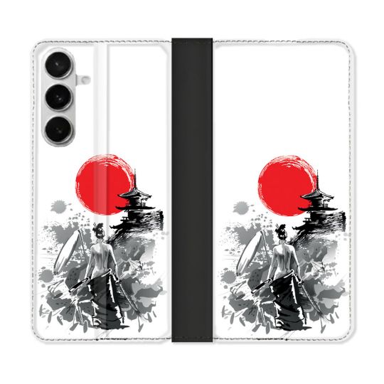 Housse cuir portefeuille Pour Samsung Galaxy S26 Voyage Japon Femme