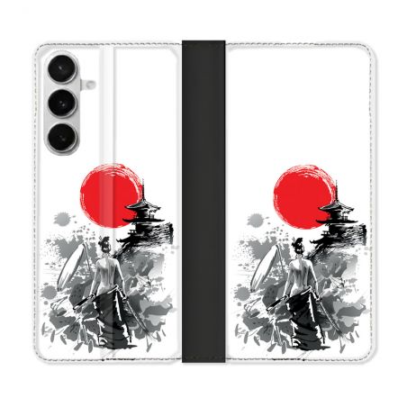Housse cuir portefeuille Pour Samsung Galaxy S26 Voyage Japon Femme
