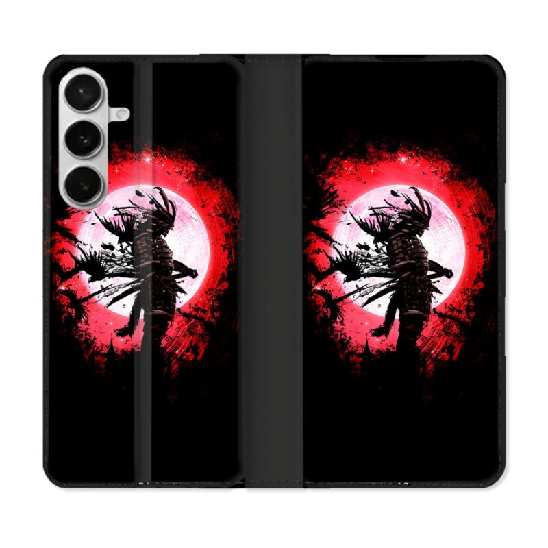 Housse cuir portefeuille Pour Samsung Galaxy S26 Voyage Japon Samourai