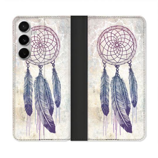 Housse cuir portefeuille Pour Samsung Galaxy S26 Zen Attrape Reve Blanc