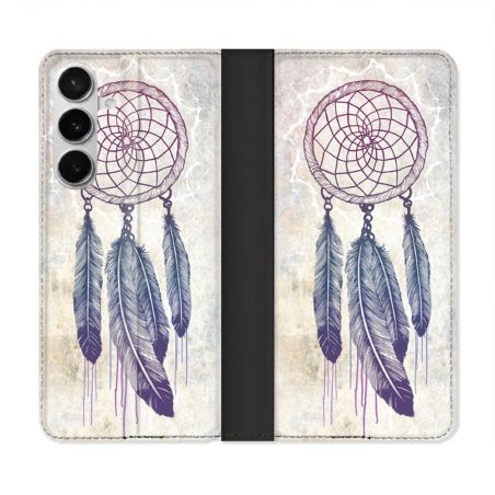 Housse cuir portefeuille Pour Samsung Galaxy S26 Zen Attrape Reve Blanc