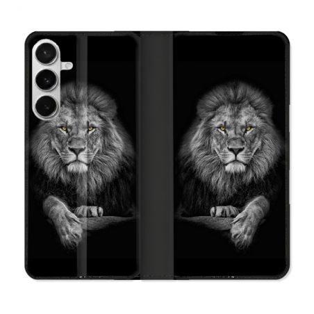 Housse cuir portefeuille Pour Samsung Galaxy S26 Plus Animal Lion Majestueux